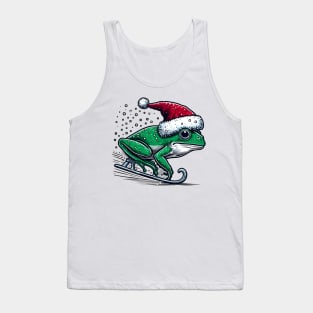 Frog Ice Skating Christmas Tank Top